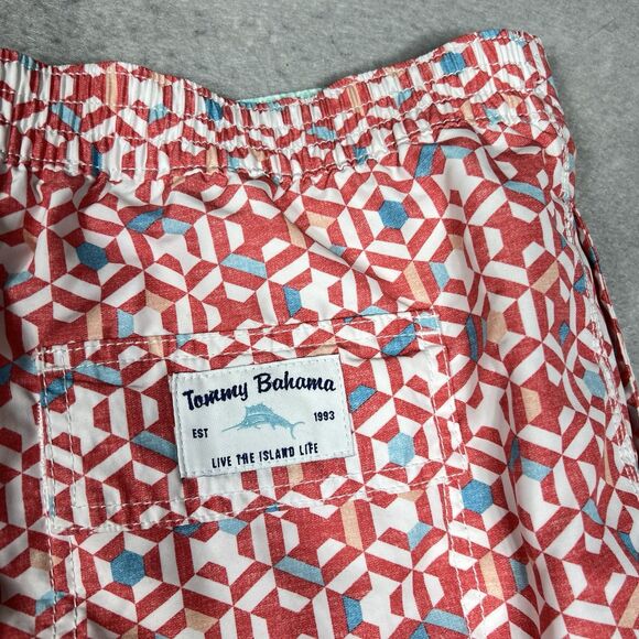 Tommy Bahama Board Shorts Swim Trunks Men’s 2XL Live The Island Life Geo Print - Picture 9 of 12